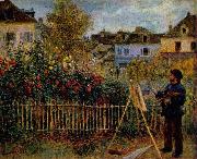 Pierre-Auguste Renoir Claude Monet Painting in His Garden at Argenteuil, France oil painting artist